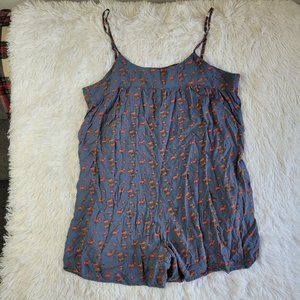 Natural Life Womens Jumper Size Large Blue Floral Side Pockets